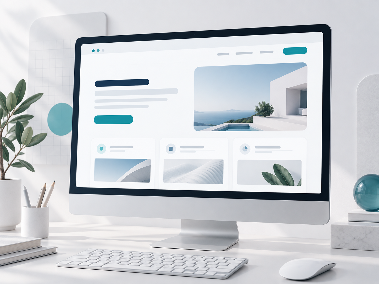 Esempio di web design responsive su desktop
