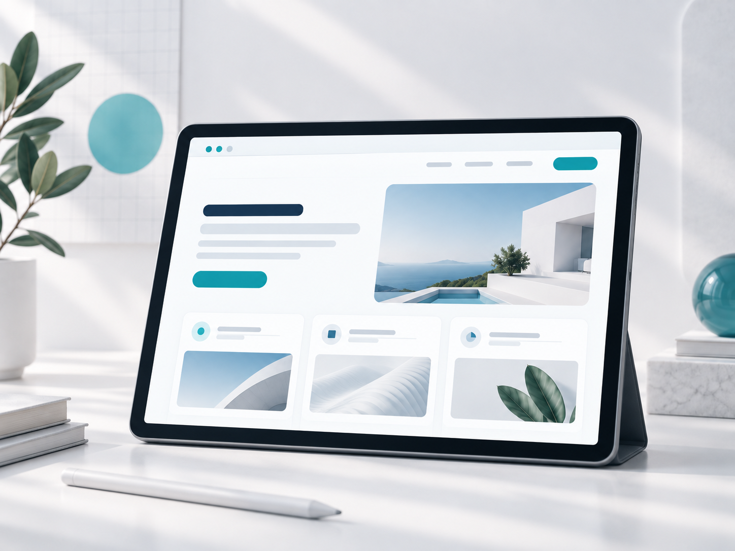 Esempio di web design responsive su tablet orizzontale