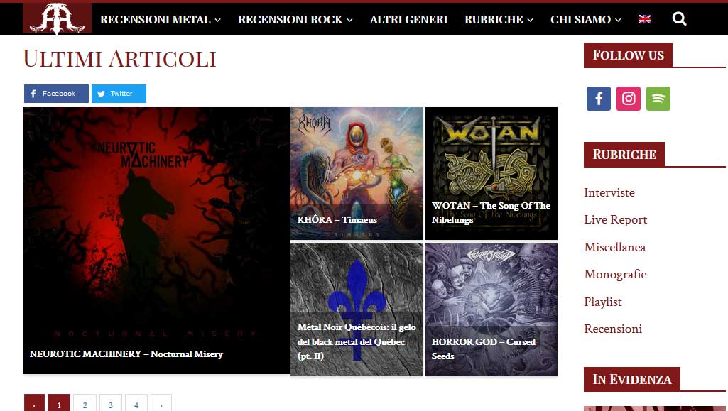 AristocraziaWebzine - schermata del progetto