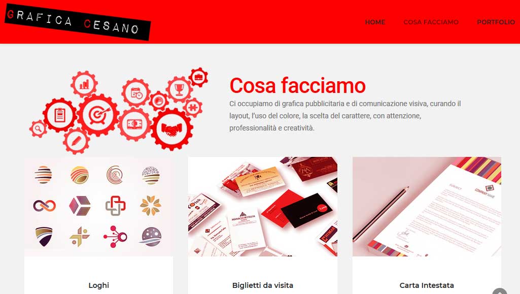Grafica Cesano - schermata del progetto