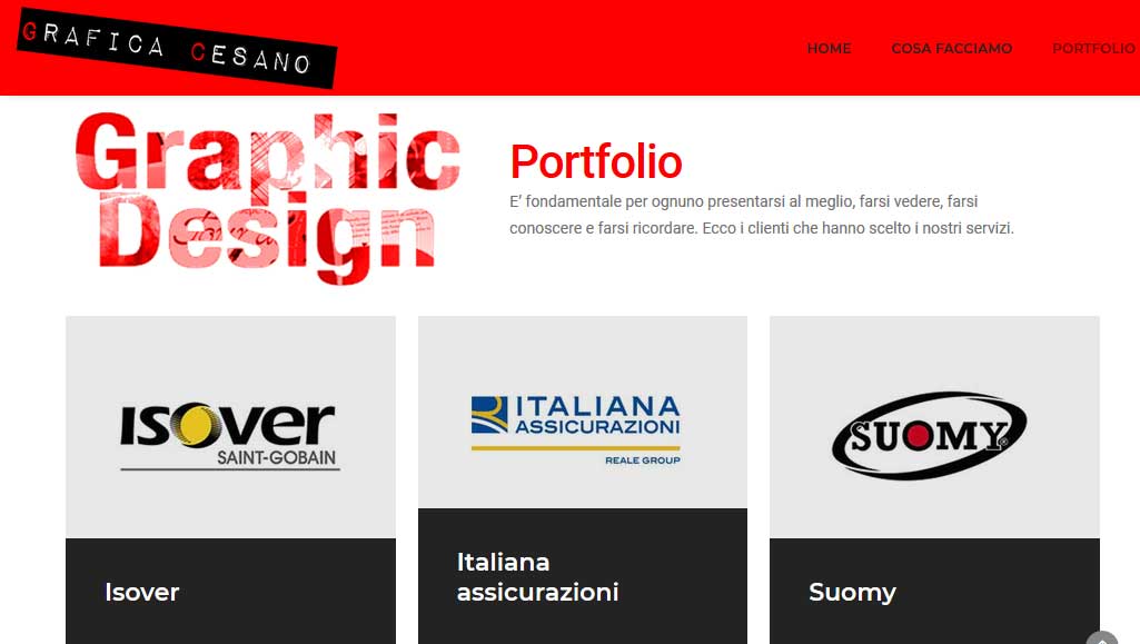 Grafica Cesano - schermata del progetto