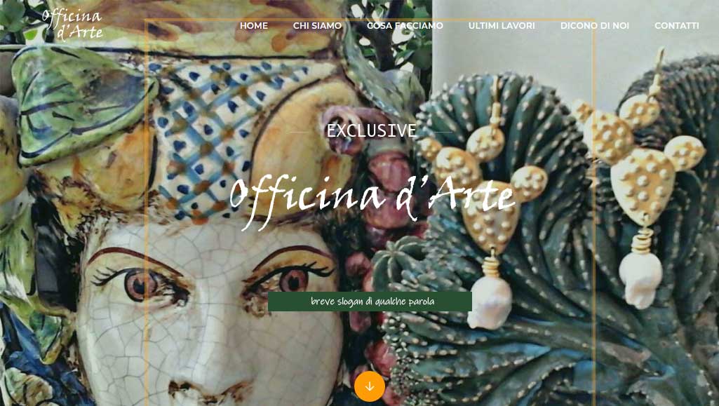 Officina d'Arte - schermata del progetto