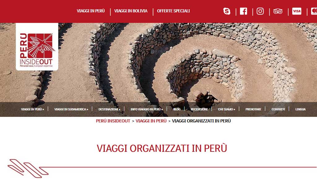 Perù Inside Out - schermata del progetto
